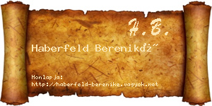 Haberfeld Bereniké névjegykártya
